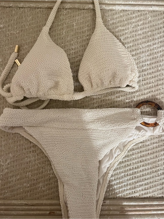 Other - Monday Swimwear Palma Top in Ivory Crinkle and High Waisted Bottoms